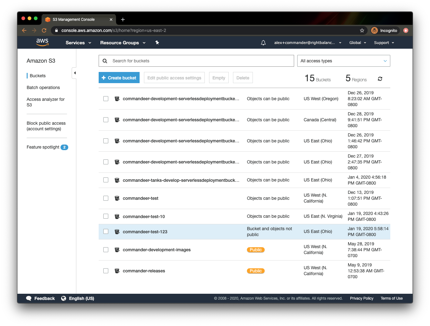 Create S3 Bucket On AWS Commandeer Docs