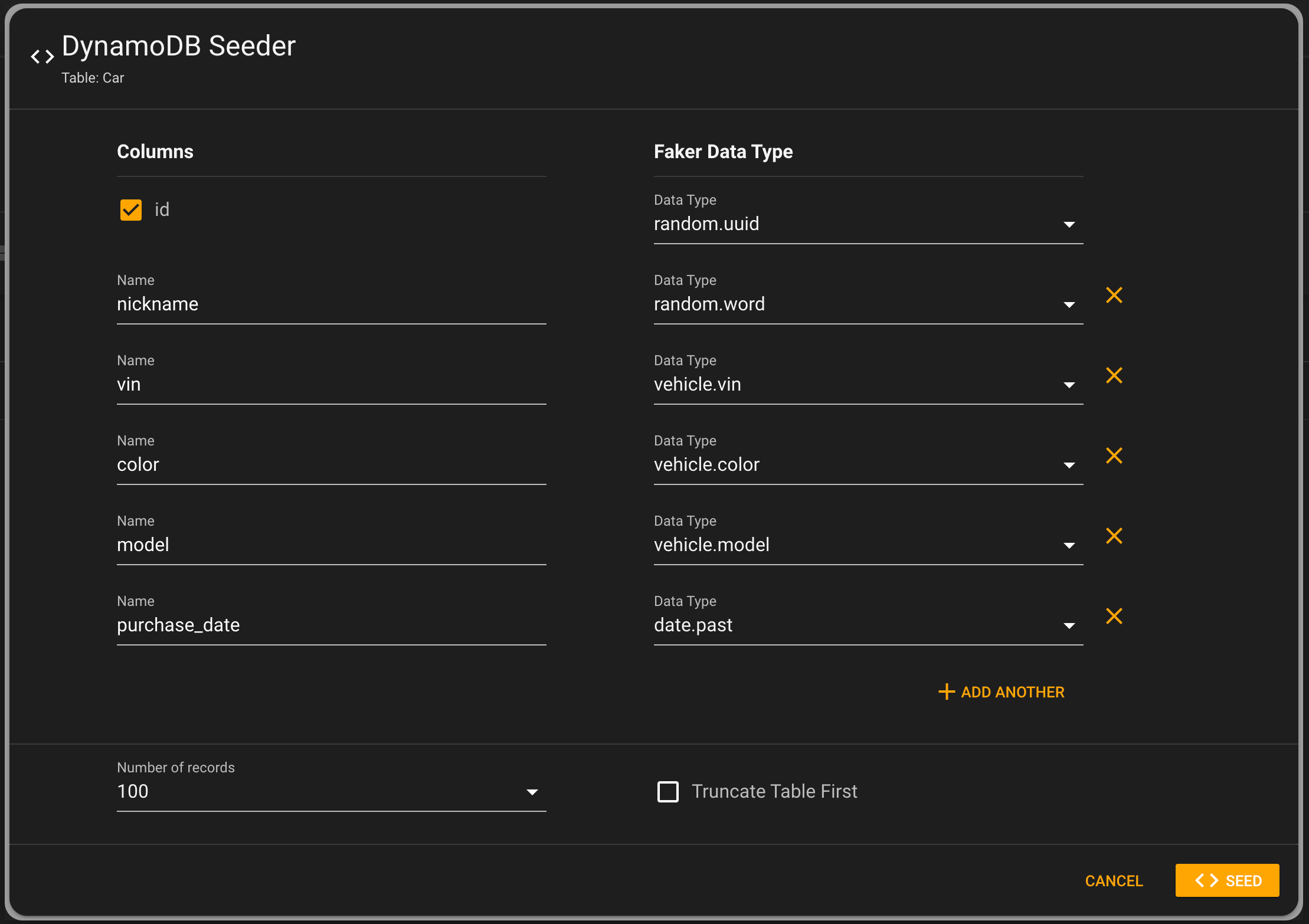 DynamoDB Seeder