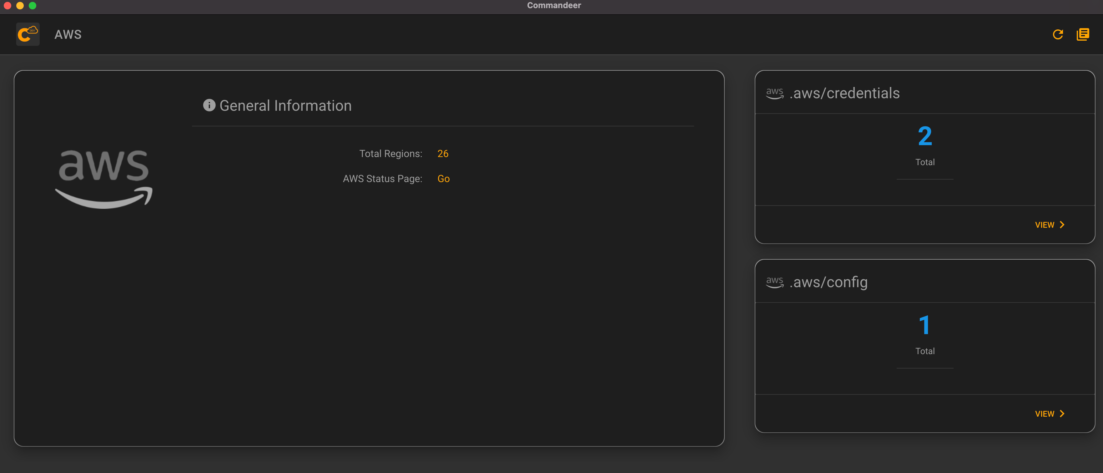 Commandeer 3.0 AWS Dashboard