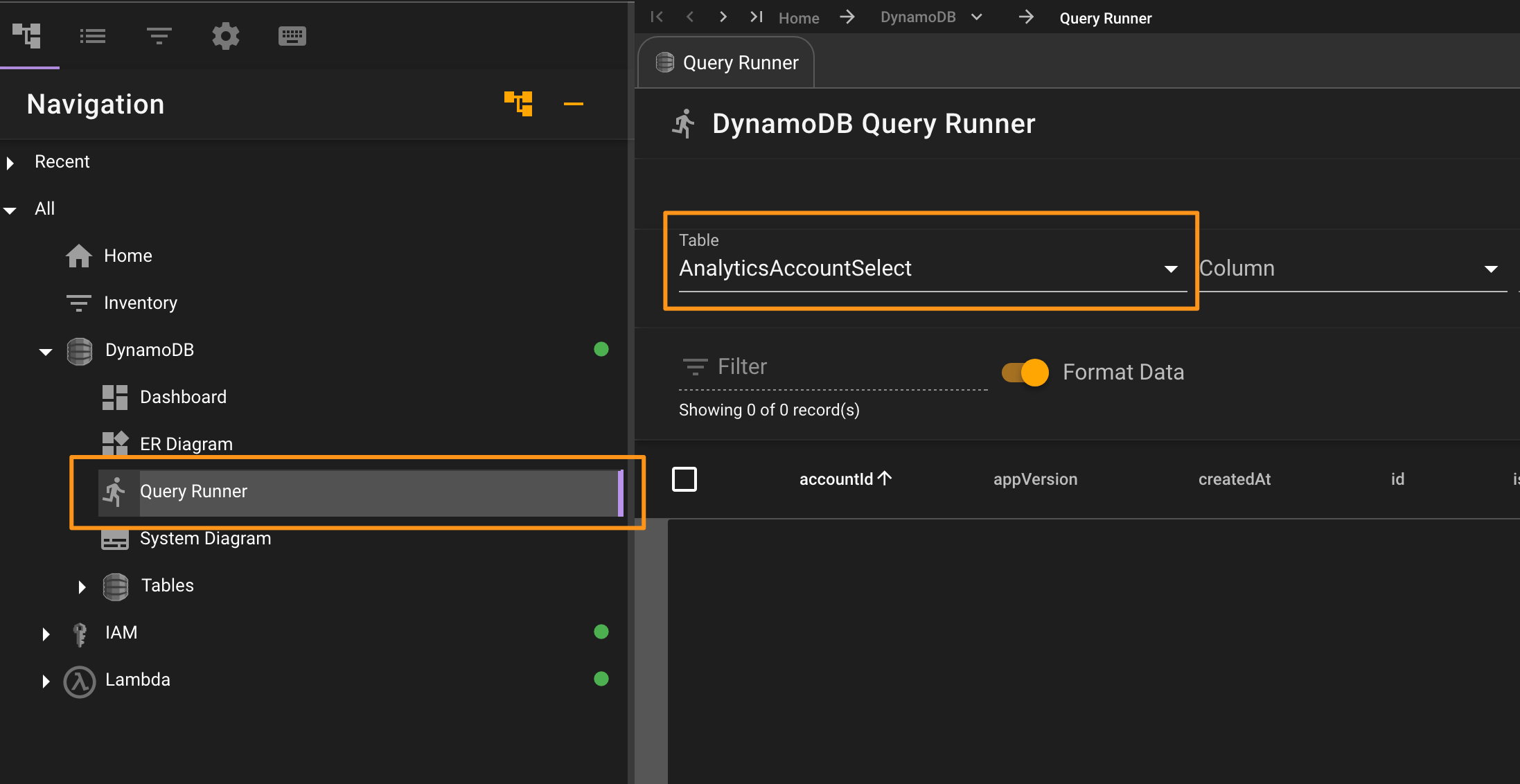 DynamoDB Query Runner