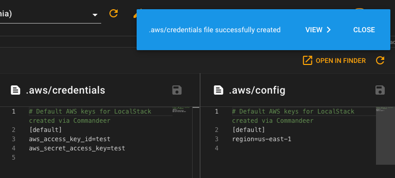 .aws/credential generated files