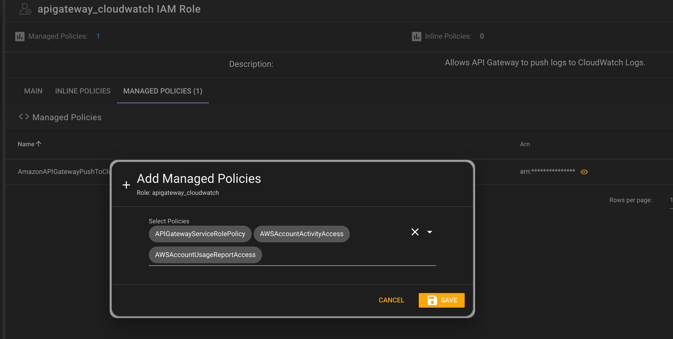 IAM Editing Manage Policies