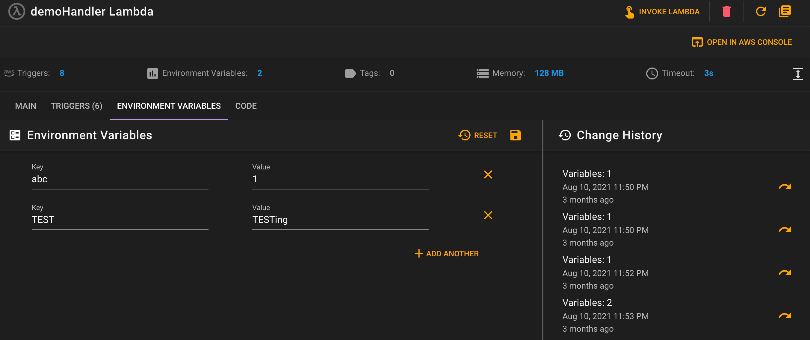 Editing Lambda Environment Variables | Commandeer Docs