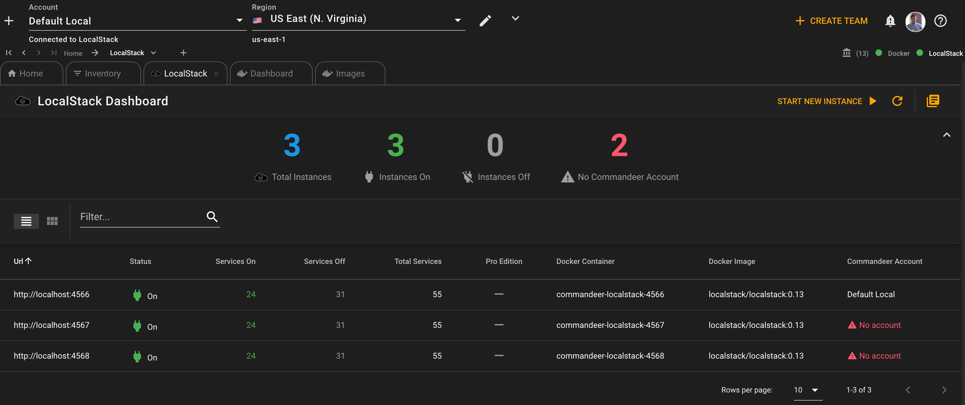 LocalStack Dashboard