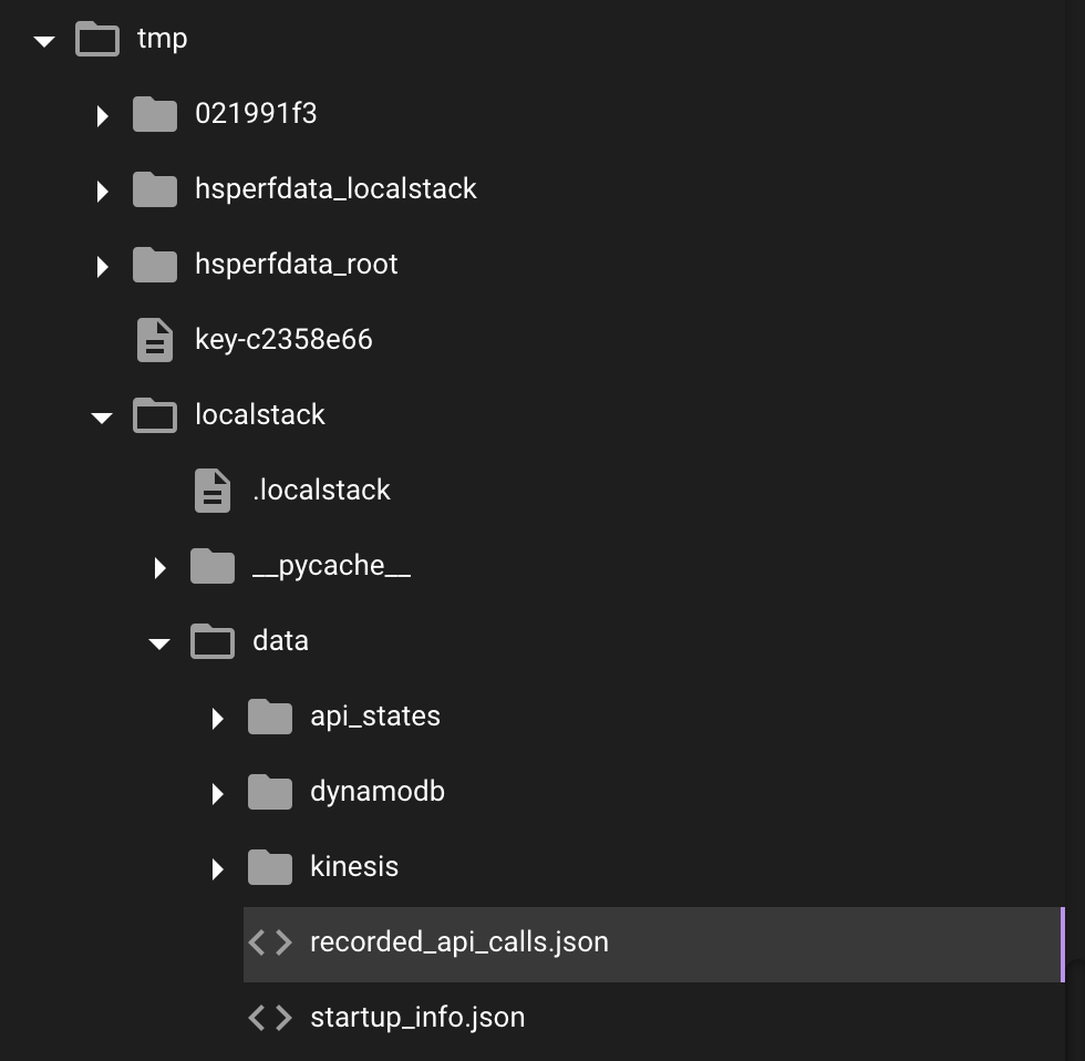 LocalStack Recorded API Calls JSON