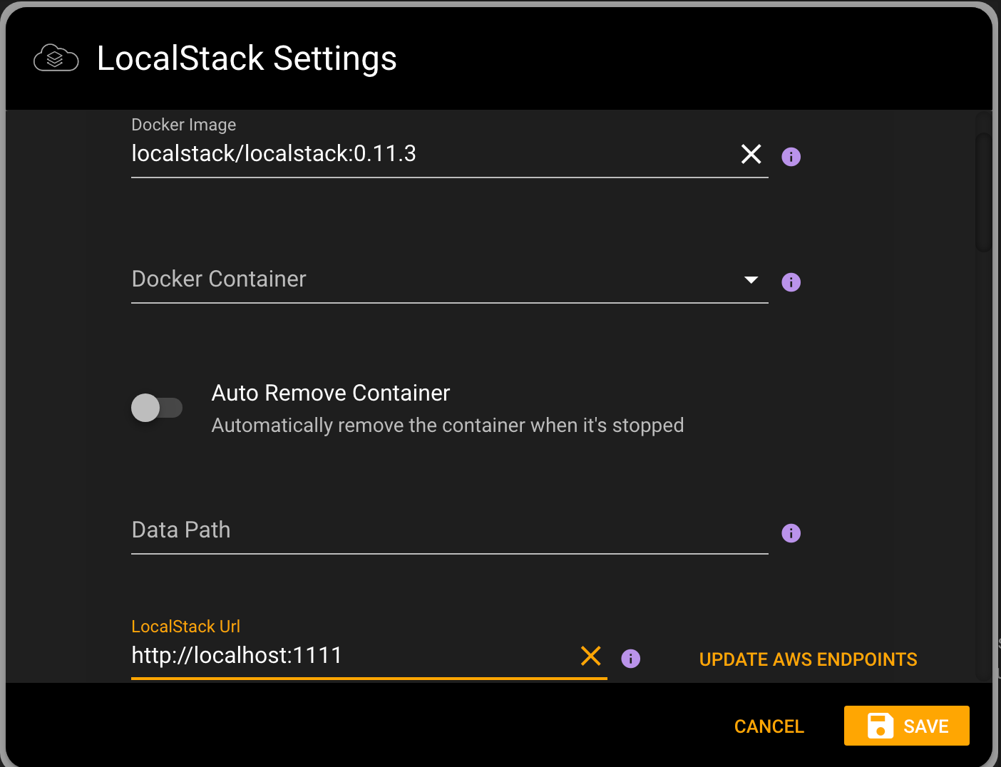 LocalStack Settings