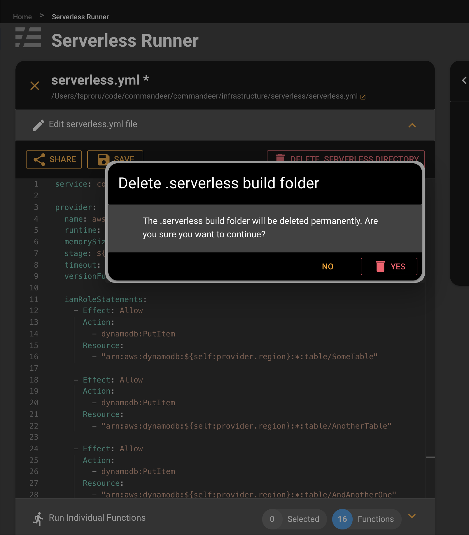 Deleting .serverless directory