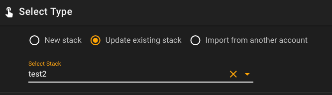 Update existing stack